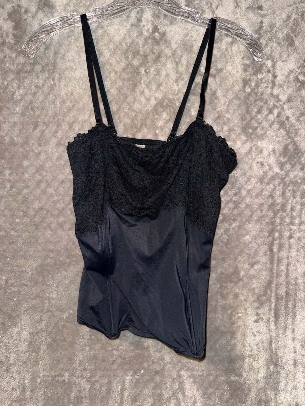 Delicates Shapewear Lace Trim Camisole Tank Top Black